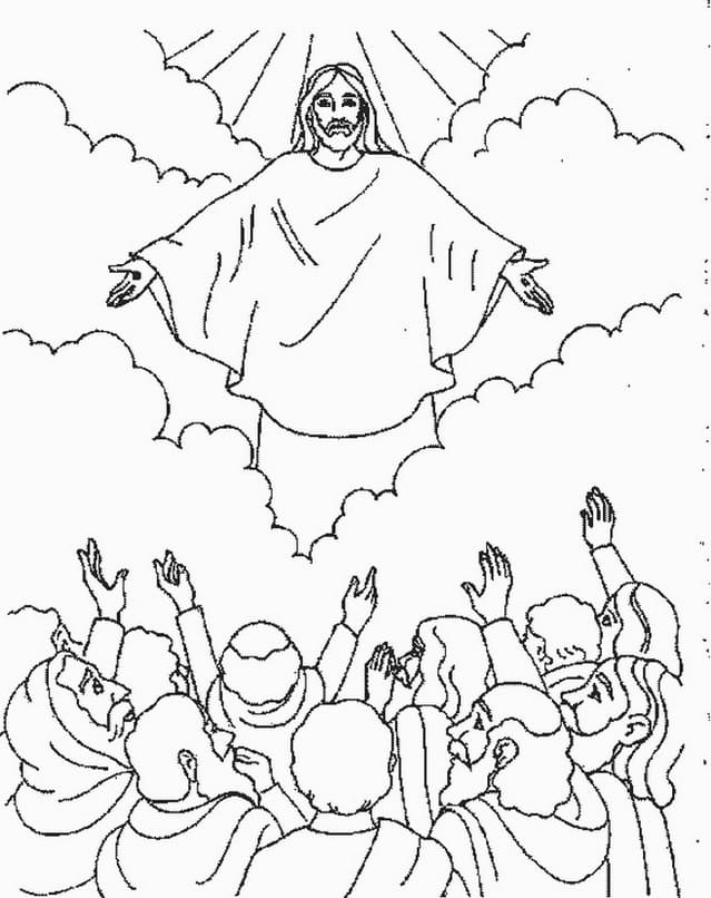 Dessin à colorier: L’Ascension de Jésus (Fêtes et Célébrations) #181425 - Coloriages à Imprimer Gratuits