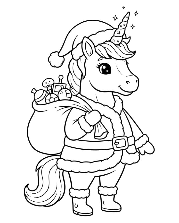 Coloriage gratuit Licorne de Noël #222211 de la collection Fêtes et Célébrations à imprimer Coloriage gratuit Licorne de Noël #222211 de la collection Fêtes et Célébrations à imprimer