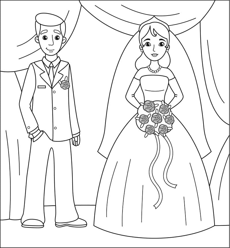 Coloriage gratuit Mariage #201879 de la collection Fêtes et Célébrations à imprimer