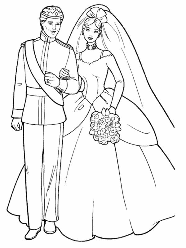 Dessin à colorier: Mariage (Fêtes et Célébrations) #55946 - Coloriages à Imprimer Gratuits