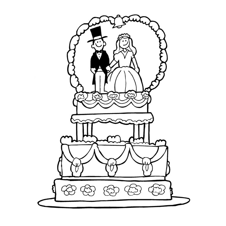 Dessin à colorier: Mariage (Fêtes et Célébrations) #55955 - Coloriages à Imprimer Gratuits