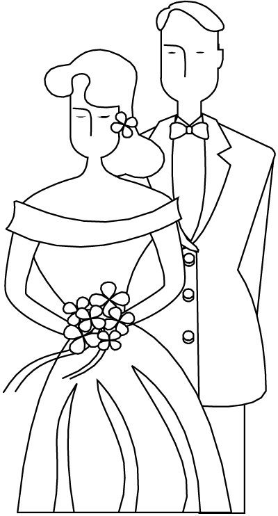 Dessin à colorier: Mariage (Fêtes et Célébrations) #55992 - Coloriages à Imprimer Gratuits