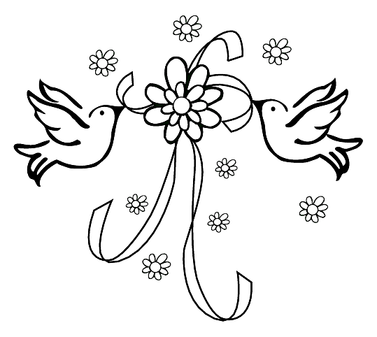 Dessin à colorier: Mariage (Fêtes et Célébrations) #56016 - Coloriages à Imprimer Gratuits