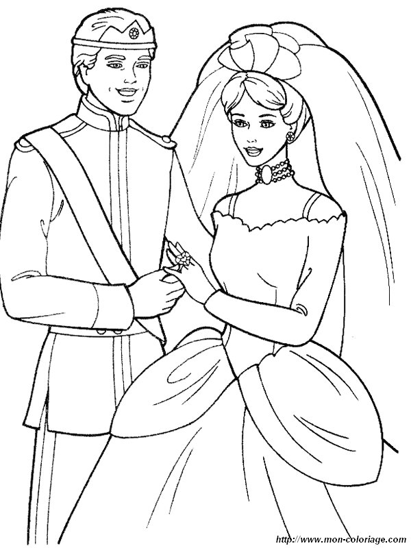 Dessin à colorier: Mariage (Fêtes et Célébrations) #56031 - Coloriages à Imprimer Gratuits