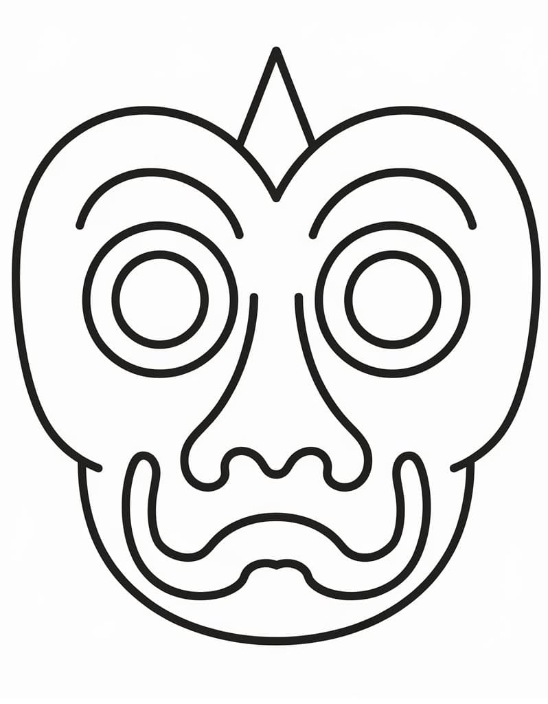 Coloriage gratuit Masque Halloween #216427 de la collection Fêtes et Célébrations à imprimer