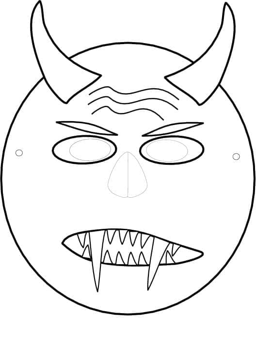 Coloriage gratuit Masque Halloween #216439 de la collection Fêtes et Célébrations à imprimer