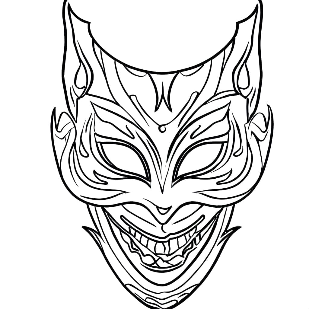 Dessin à colorier: Masque Halloween (Fêtes et Célébrations) #216449 - Coloriages à Imprimer Gratuits