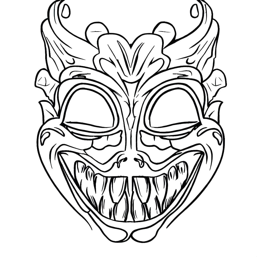 Coloriage gratuit Masque Halloween #216466 de la collection Fêtes et Célébrations à imprimer