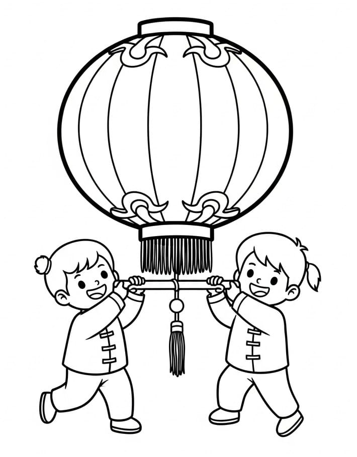 Coloriage gratuit Nouvel An Chinois #221751 de la collection Fêtes et Célébrations à imprimer