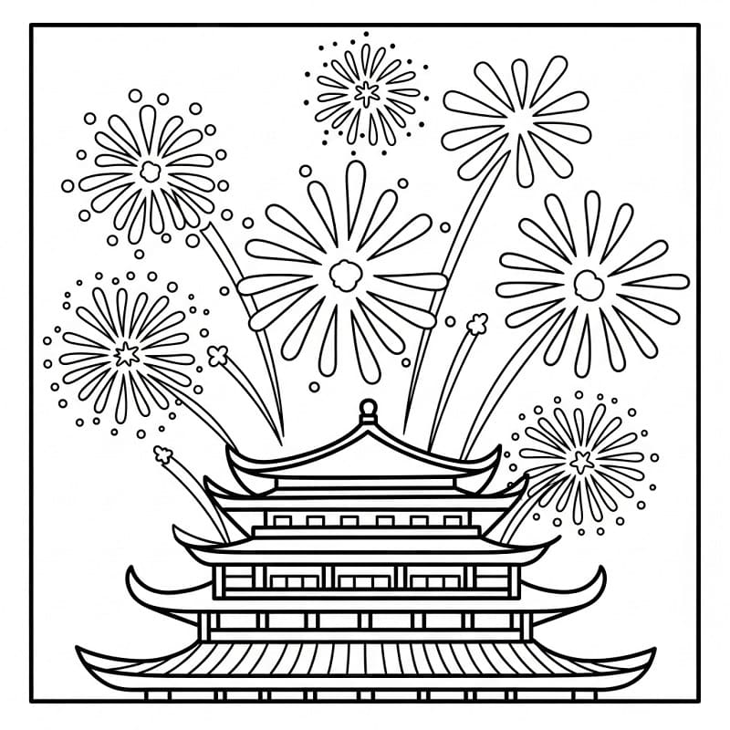 Coloriage gratuit Nouvel An Chinois #221754 de la collection Fêtes et Célébrations à imprimer
