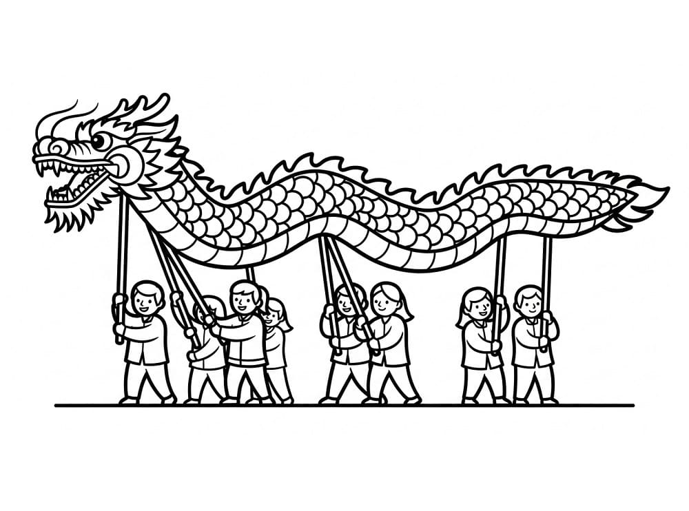 Coloriage gratuit Nouvel An Chinois #221757 de la collection Fêtes et Célébrations à imprimer