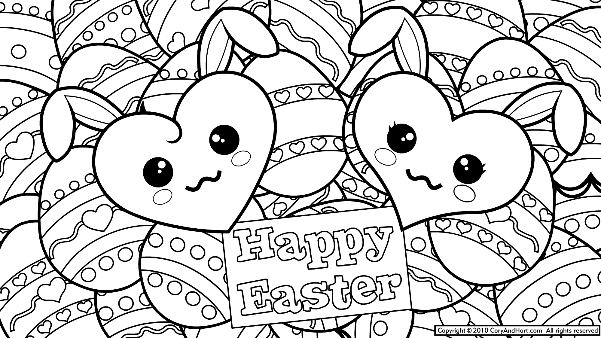 Joli coloriage Pâques #54544 de la collection Fêtes et Célébrations, prêt à imprimer pour petits et grands