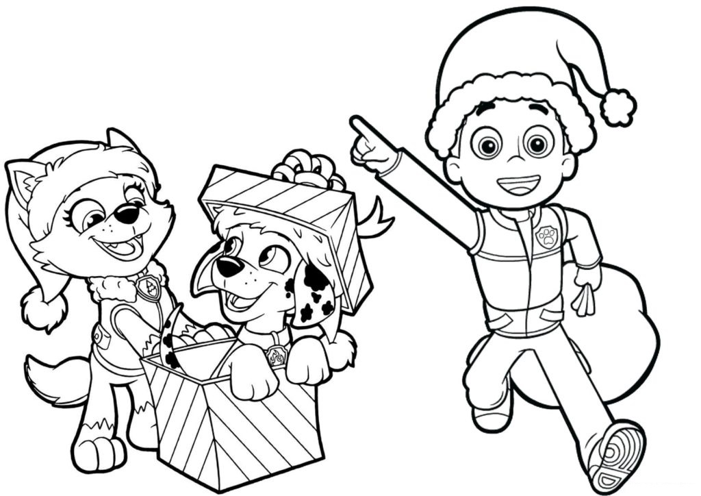 Coloriage à imprimer Pat Patrouille Noël #204269 de la série Fêtes et Célébrations, gratuit pour enfants et adultes