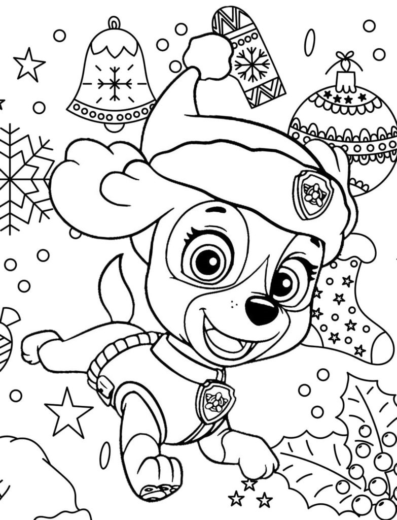 Dessin Pat Patrouille Noël #204272 à colorier de la série Fêtes et Célébrations, gratuit à télécharger et imprimer