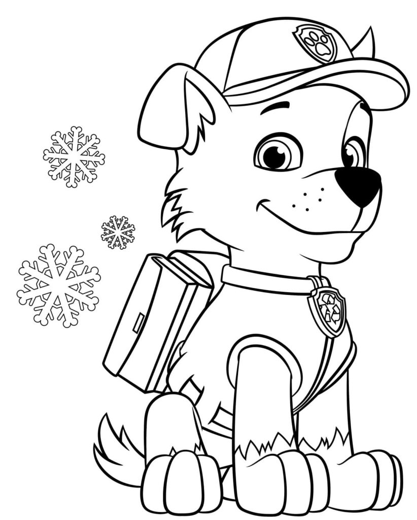Dessin à colorier: Pat Patrouille Noël (Fêtes et Célébrations) #204276 - Coloriages à Imprimer Gratuits