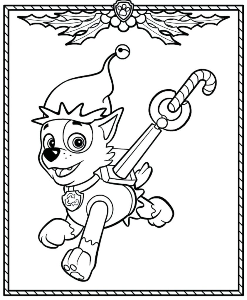 Coloriage gratuit Pat Patrouille Noël #204283 de la collection Fêtes et Célébrations à imprimer