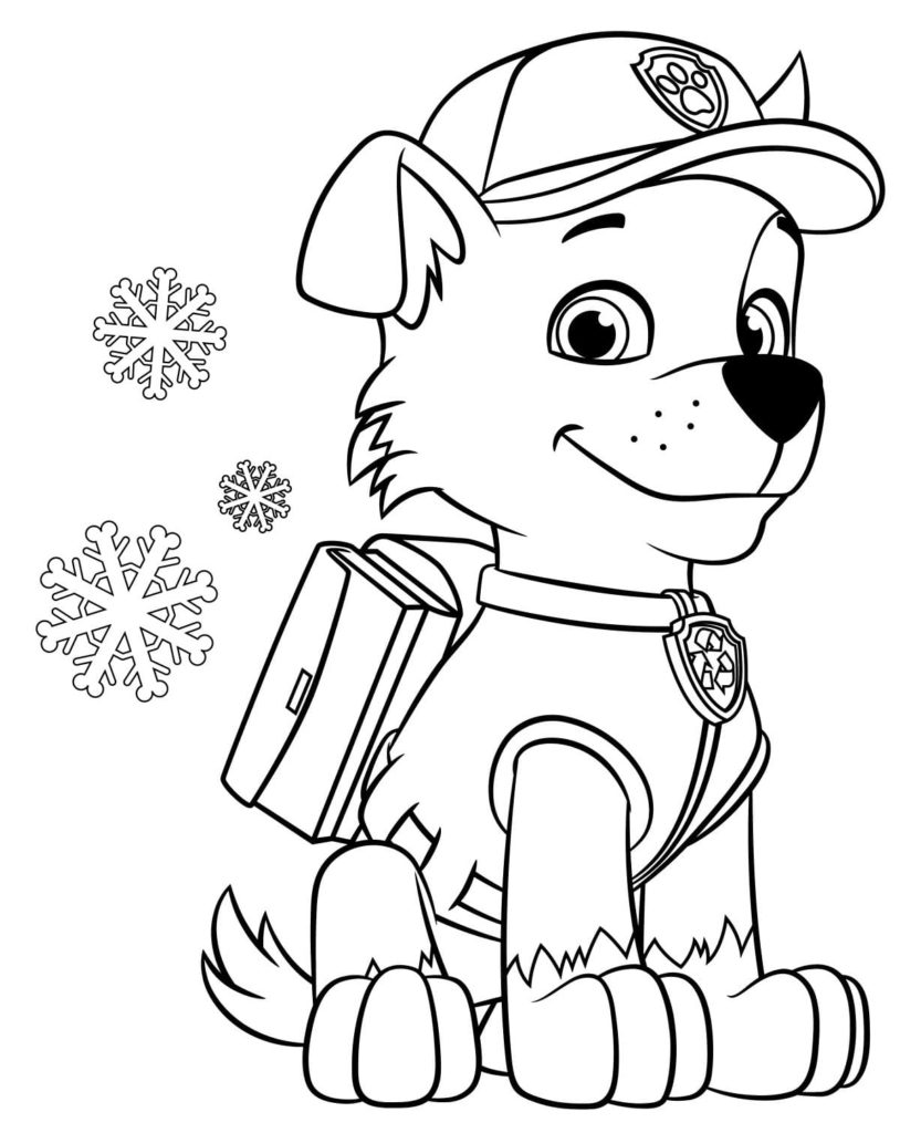 Dessin à colorier Pat Patrouille Noël #204291 issu de la collection Fêtes et Célébrations, prêt à imprimer