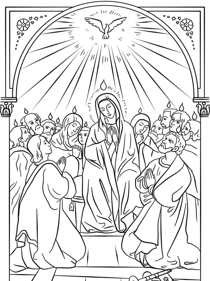 Coloriage gratuit Pentecôte #181358 de la collection Fêtes et Célébrations à imprimer