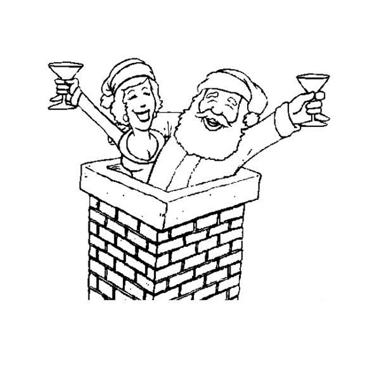 Dessin à colorier Père Noël #104667 issu de la collection Fêtes et Célébrations, prêt à imprimer