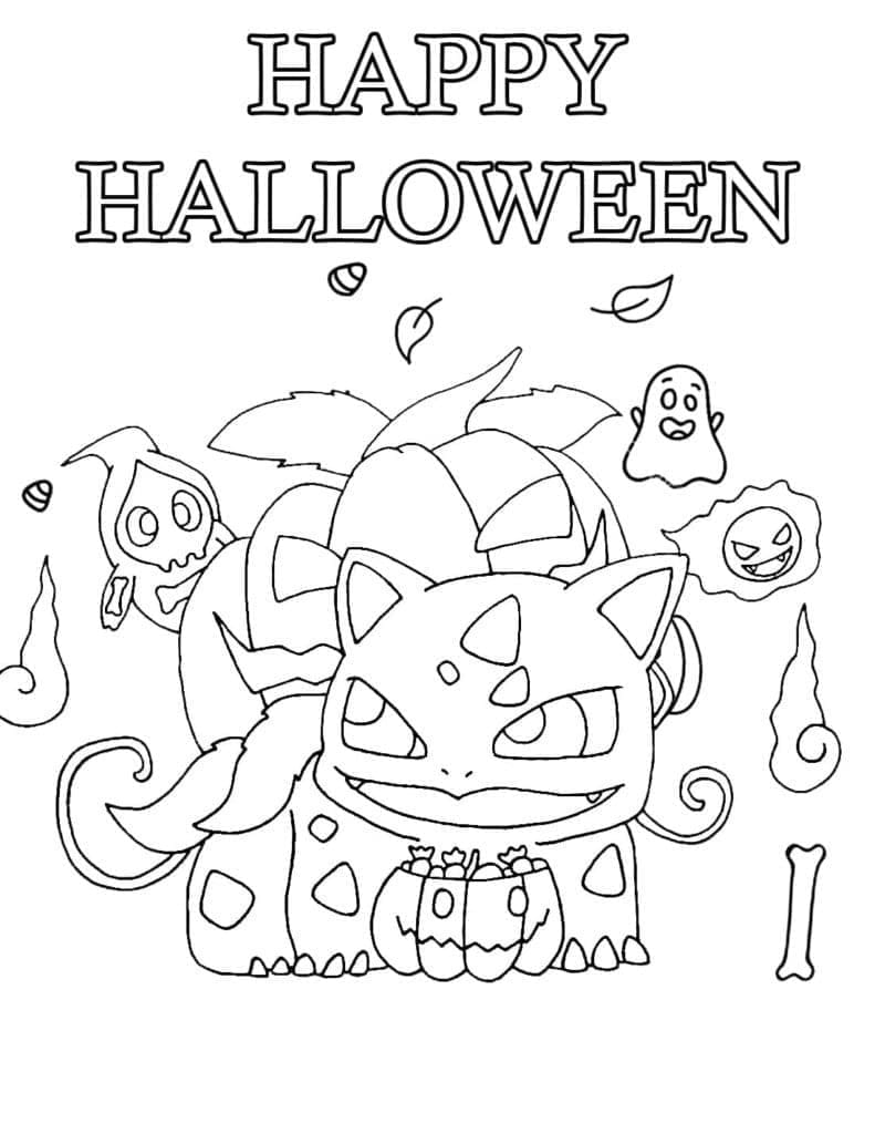 Coloriage gratuit Pokémon Halloween #203920 de la collection Fêtes et Célébrations à imprimer