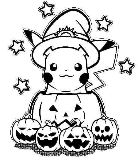 Coloriage gratuit Pokémon Halloween #203935 de la collection Fêtes et Célébrations à imprimer