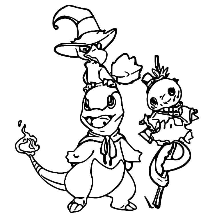 Coloriage gratuit Pokémon Halloween #203942 de la collection Fêtes et Célébrations à imprimer