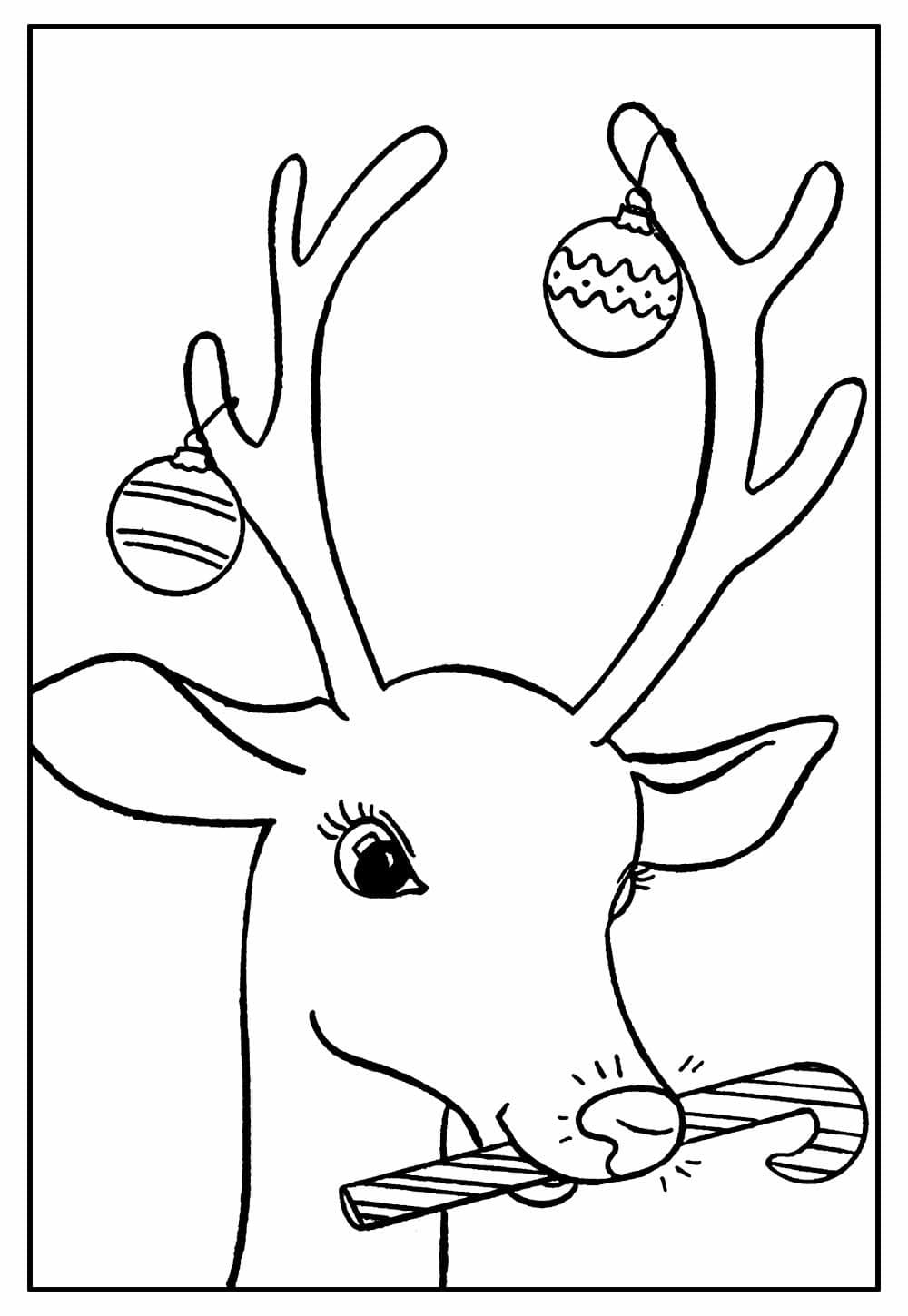 Joli coloriage Renne de Noël #215783 de la collection Fêtes et Célébrations, prêt à imprimer pour petits et grands