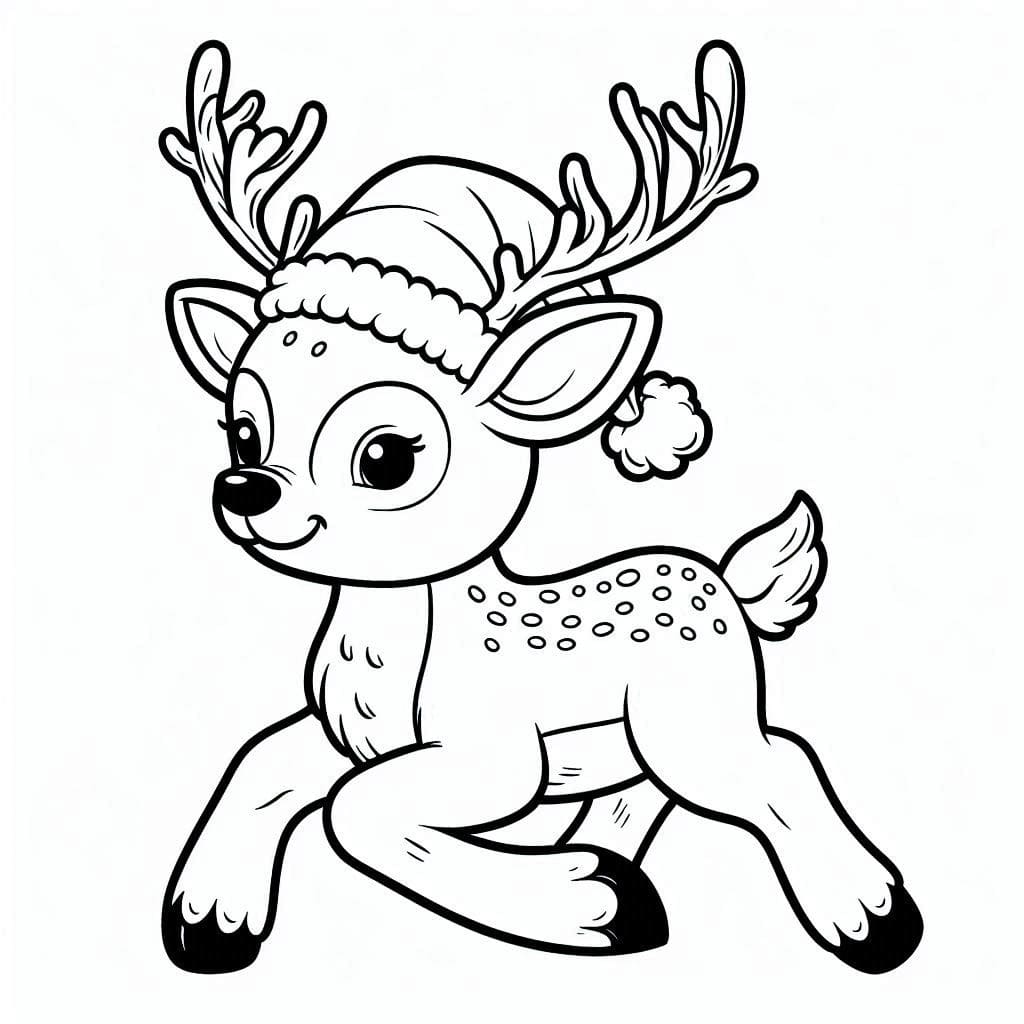 Coloriage à imprimer Renne de Noël #215794 de la série Fêtes et Célébrations, gratuit pour enfants et adultes