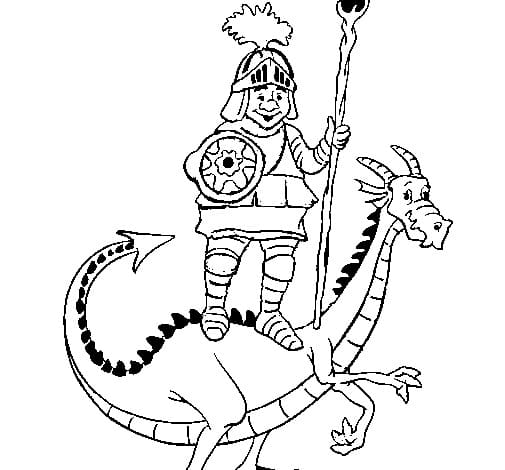 Joli coloriage Saint-Georges #193423 de la collection Fêtes et Célébrations, prêt à imprimer pour petits et grands