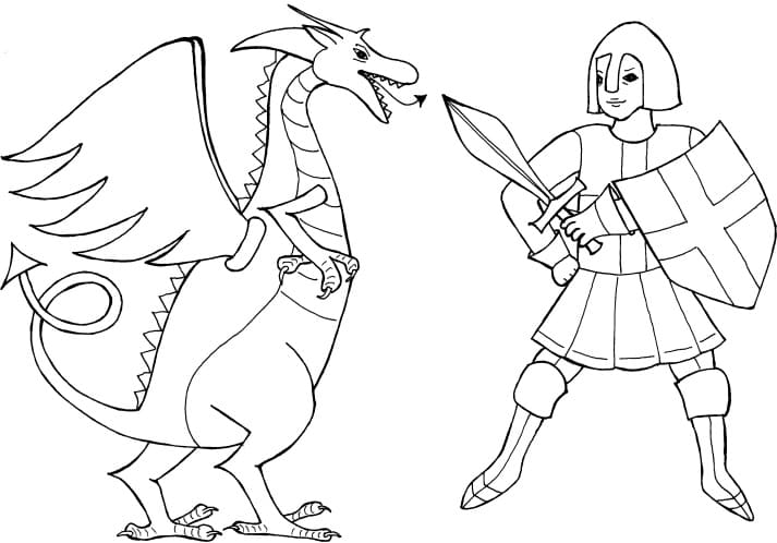 Joli coloriage Saint-Georges #193429 de la collection Fêtes et Célébrations, prêt à imprimer pour petits et grands