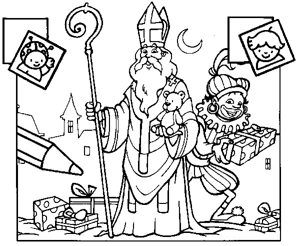 Page de coloriage Saint Nicolas #59156, collection Fêtes et Célébrations, à imprimer et colorier