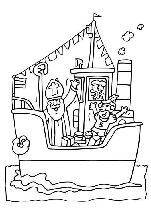Dessin Saint Nicolas #59164 à colorier de la série Fêtes et Célébrations, gratuit à télécharger et imprimer