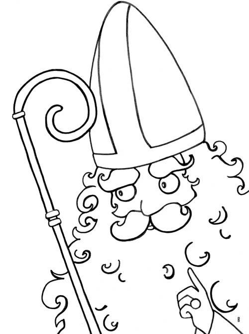 Coloriage imprimable Saint Nicolas #59199 de la collection Fêtes et Célébrations à colorier aux crayons