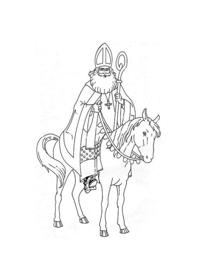 Dessin Saint Nicolas #59307 à colorier de la série Fêtes et Célébrations, gratuit à télécharger et imprimer