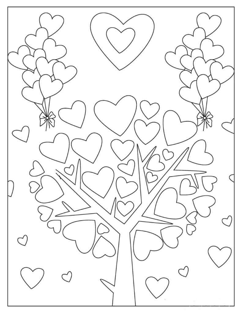 Coloriage imprimable Saint Valentin #177818 de la collection Fêtes et Célébrations à colorier aux crayons