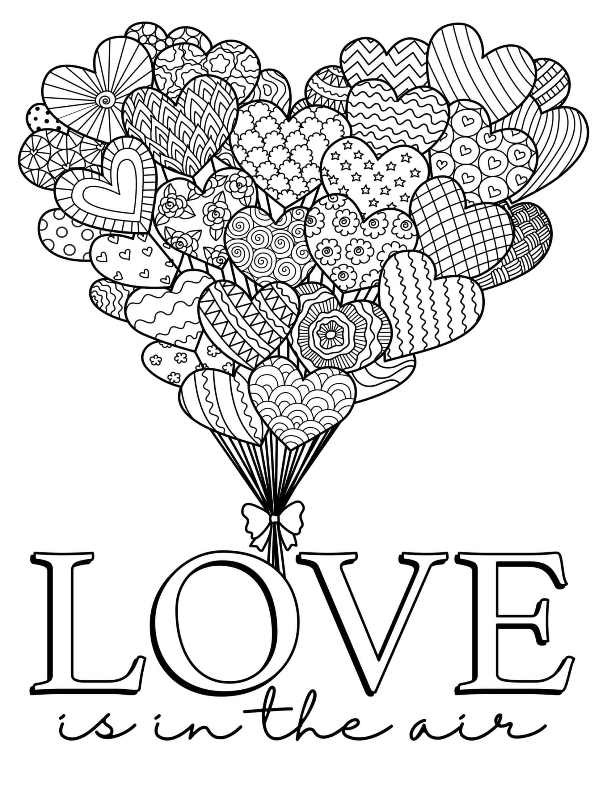 Coloriage imprimable Saint Valentin #177866 de la collection Fêtes et Célébrations à colorier aux crayons