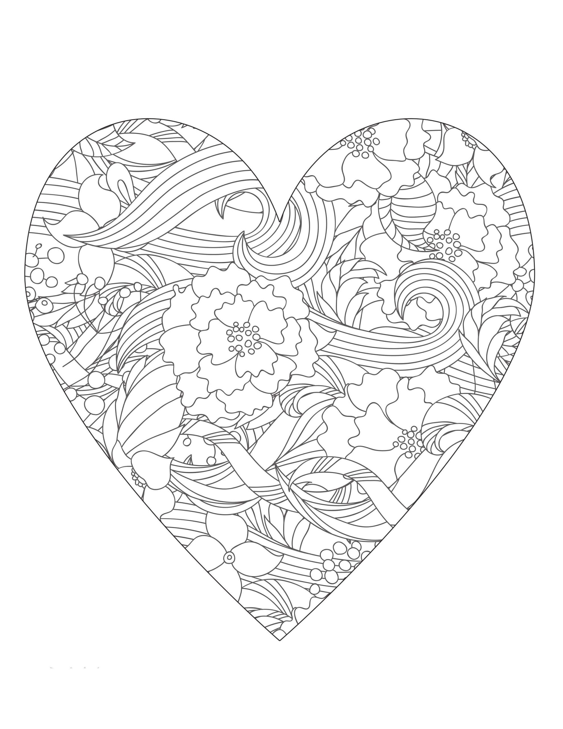 Coloriage imprimable Saint Valentin #177867 de la collection Fêtes et Célébrations à colorier aux crayons
