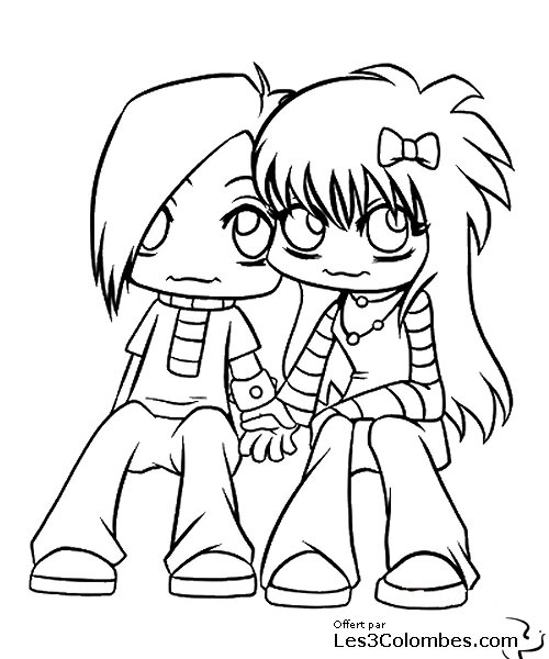 Illustration au trait Saint Valentin #53966 de la collection Fêtes et Célébrations à colorier gratuitement