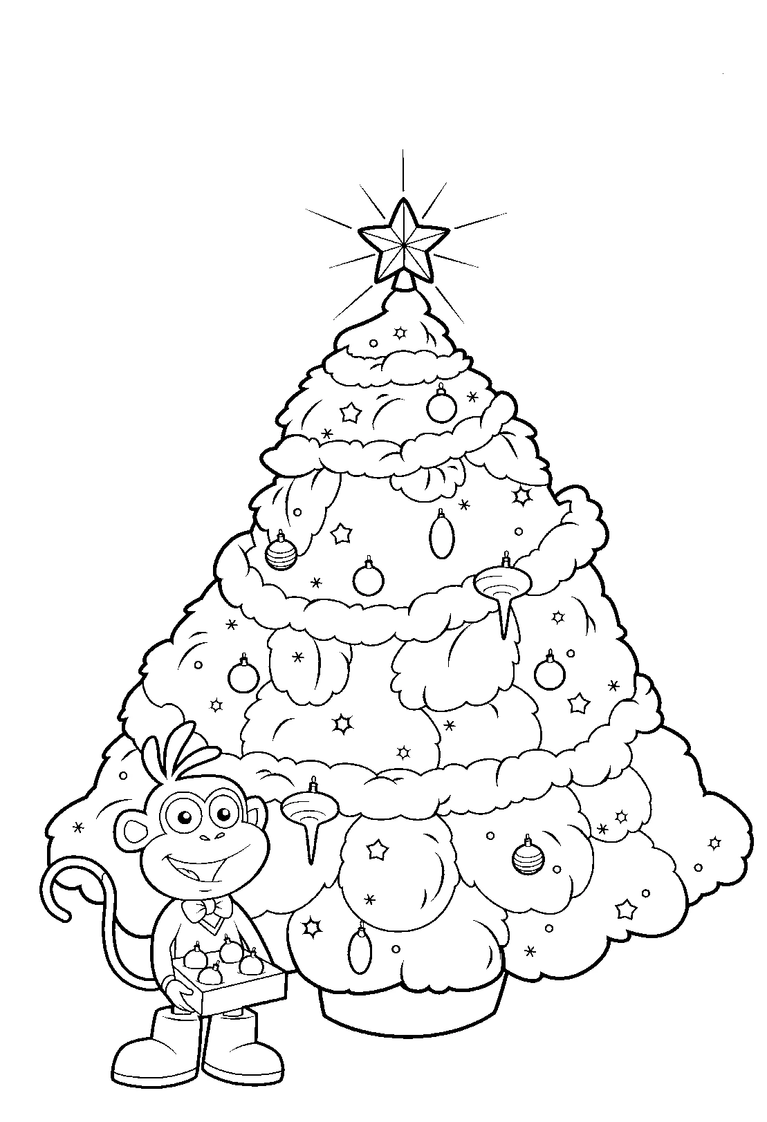 Coloriage gratuit pour enfants et adultes Sapin de Noël #167661, collection Fêtes et Célébrations