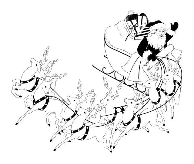 Coloriage gratuit Traîneau de Noël #179575 de la collection Fêtes et Célébrations à imprimer