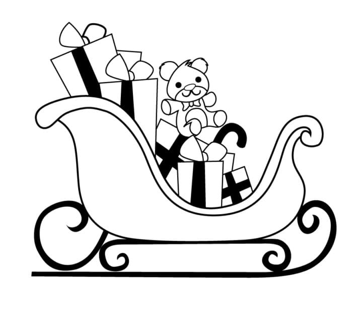 Coloriage gratuit Traîneau de Noël #179602 de la collection Fêtes et Célébrations à imprimer