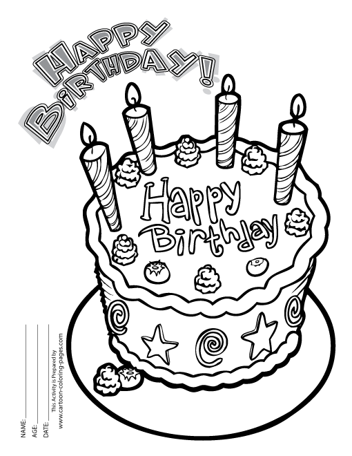 Dessin à colorier: Anniversaire (Fêtes et Occasions spéciales) #57123 - Coloriages à Imprimer Gratuits