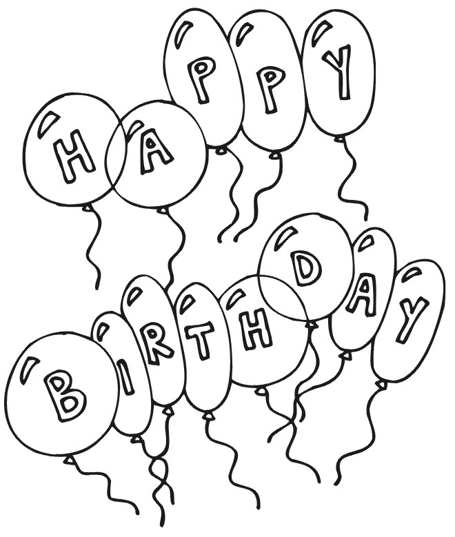 Dessin à colorier: Anniversaire (Fêtes et Occasions spéciales) #57174 - Coloriages à Imprimer Gratuits