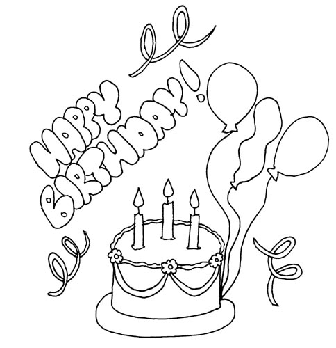 Dessin à colorier: Anniversaire (Fêtes et Occasions spéciales) #57193 - Coloriages à Imprimer Gratuits