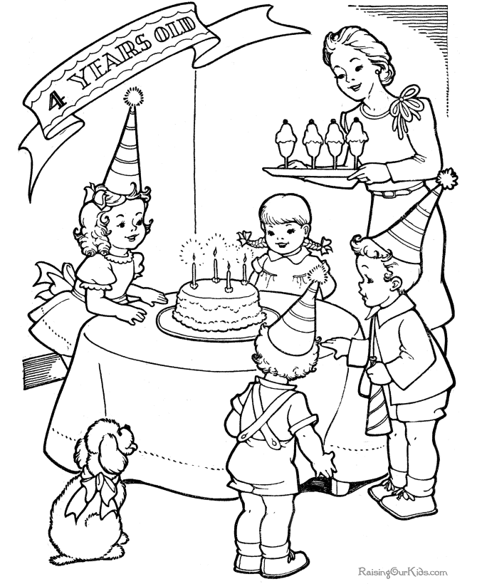 Dessin à colorier: Anniversaire (Fêtes et Occasions spéciales) #57224 - Coloriages à Imprimer Gratuits