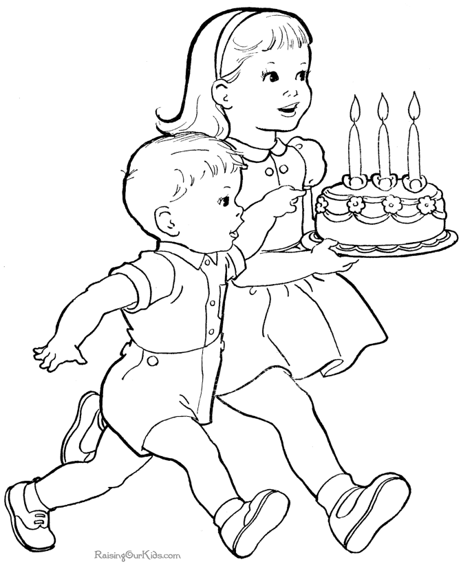 Dessin à colorier: Anniversaire (Fêtes et Occasions spéciales) #57233 - Coloriages à Imprimer Gratuits