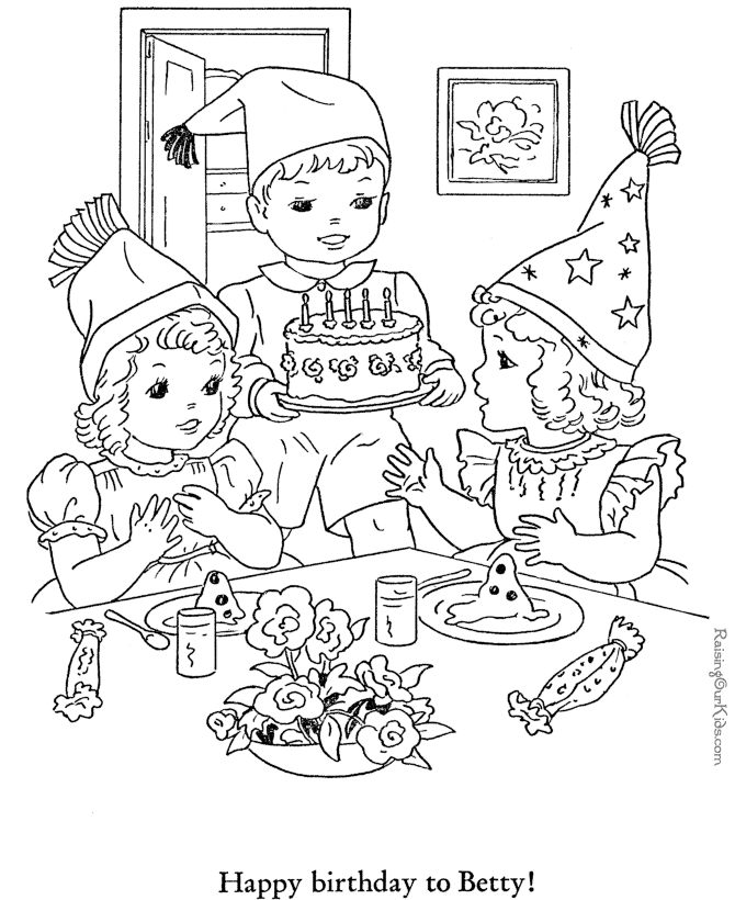 Dessin à colorier: Anniversaire (Fêtes et Occasions spéciales) #57335 - Coloriages à Imprimer Gratuits