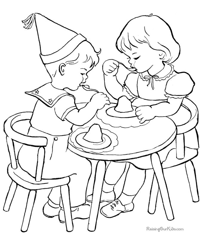 Dessin à colorier: Anniversaire (Fêtes et Occasions spéciales) #57351 - Coloriages à Imprimer Gratuits