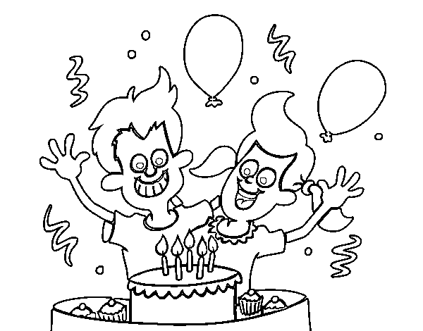 Dessin à colorier: Anniversaire (Fêtes et Occasions spéciales) #57412 - Coloriages à Imprimer Gratuits