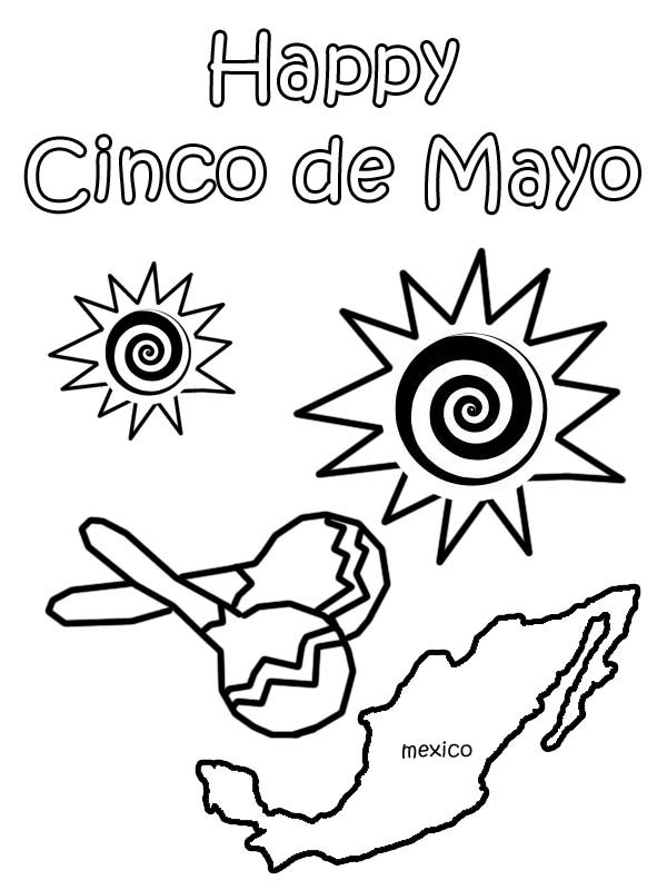 Dessin à colorier: Cinco de Mayo (Fêtes et Occasions spéciales) #60010 - Coloriages à Imprimer Gratuits